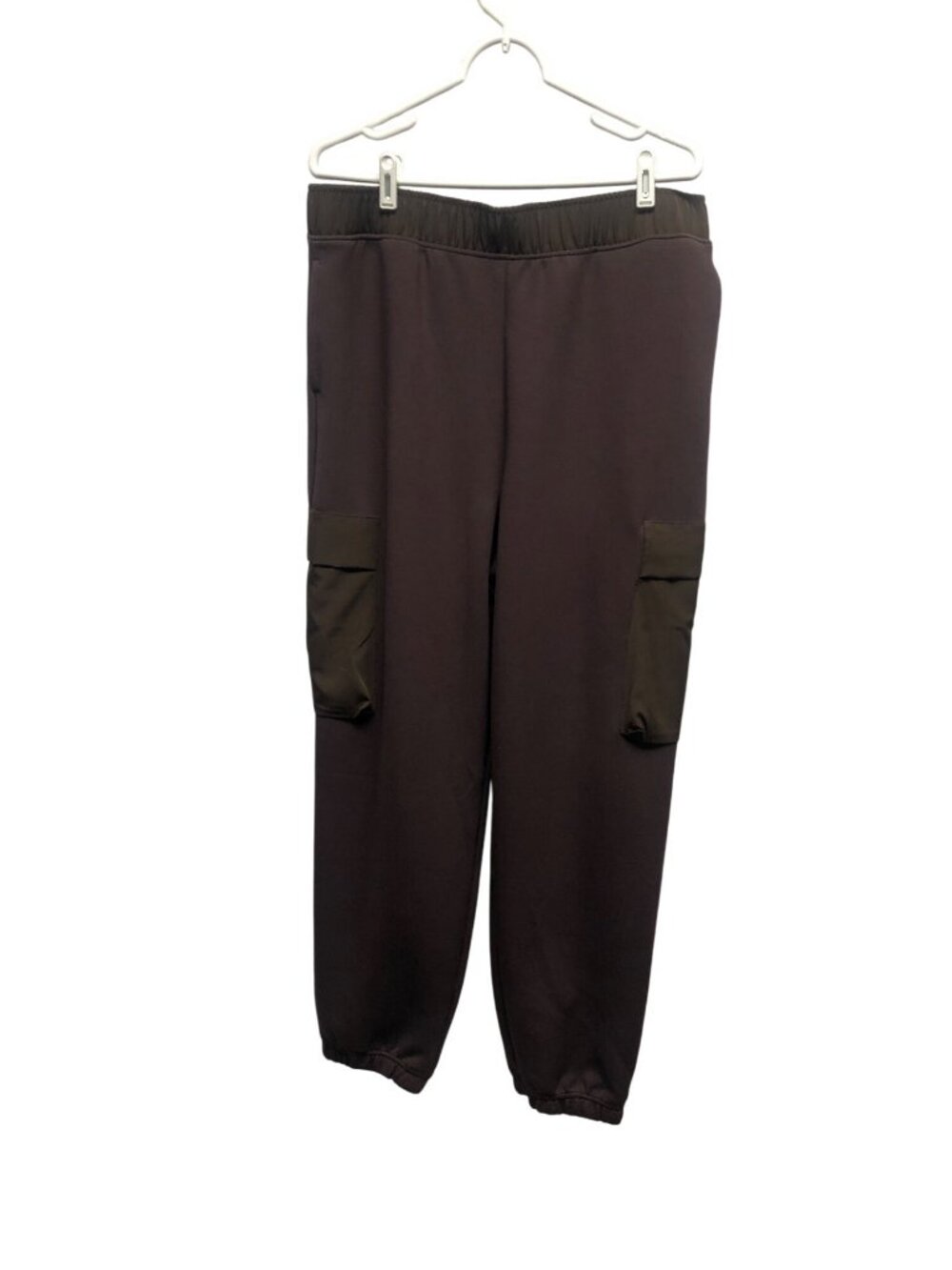 Rae Mode Brown Cargo Joggers Womens Size 1XL Elastic Waistband Cuffs Pockets NEW